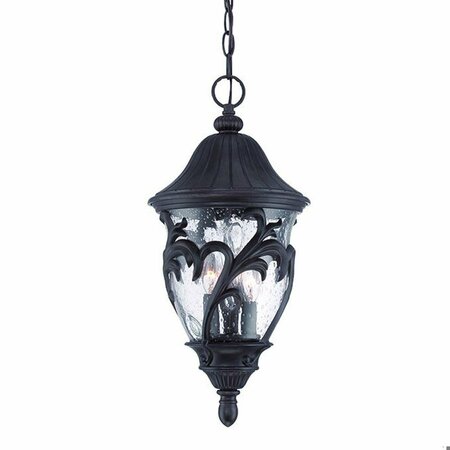 HOMEROOTS 19.5 x 9 x 9 in. Capri 3-Light Black Coral Hanging Light 397982